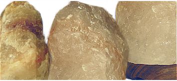 Close up picture of three natural shaped lamps