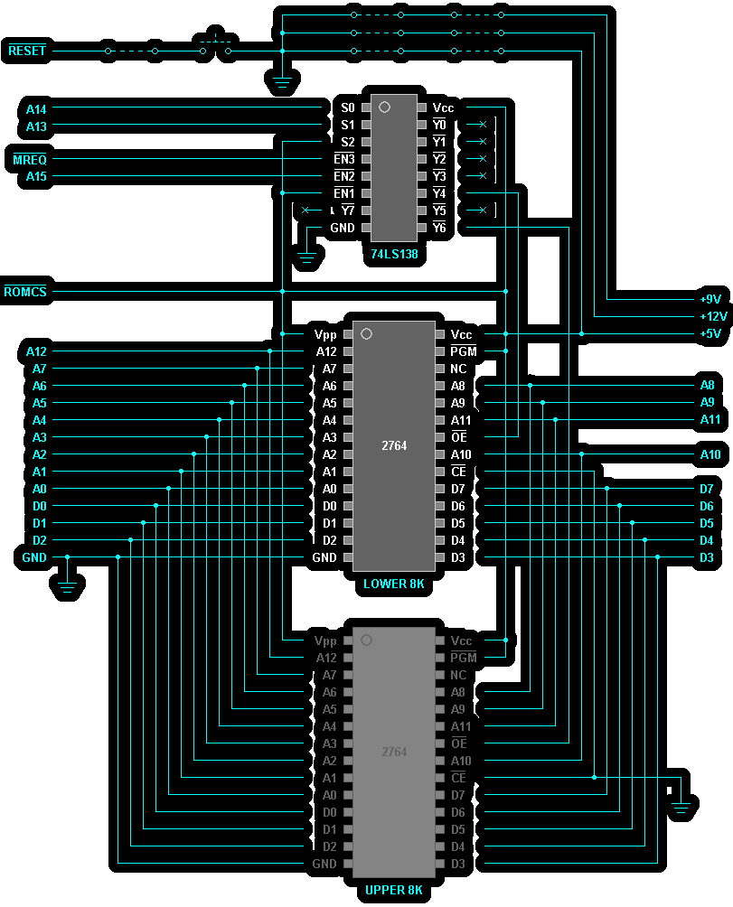 Spectrum + 2 Test Program Circuit Diagram