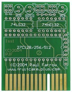 ZXC1 ROM Cartridge PCB (Gold Edge Connector) - Front