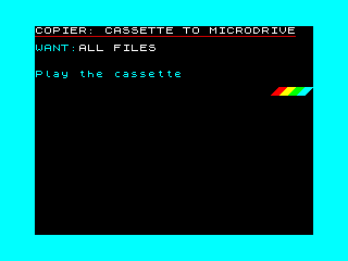 Cassette to Microdrive Transferring All Files Screenshot