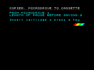 Microdrive to Cassette Request Details Screenshot