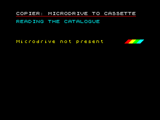 Microdrive to Cassette Reading Catalogue Screenshot