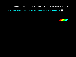 Microdrive to Microdrive Request File Name Screenshot