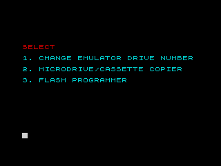 Microdrive Emulator RUN Menu Screenshot