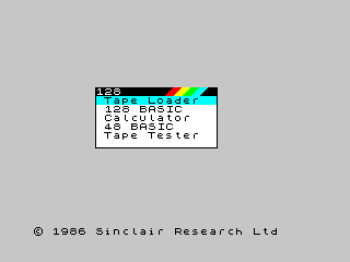 Spectrum 128 Emulator ROM Cartridge Screenshot