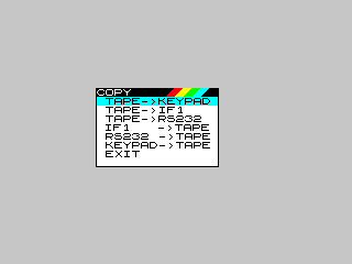 ZX80 ROM Cartridge Transfer Menu