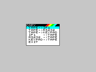 ZX81 ROM Cartridge Transfer Menu