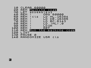 µSource Assembly Listing Screenshot