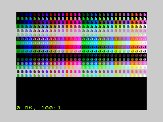 SPECTRA full cell 64 colour screen test program output