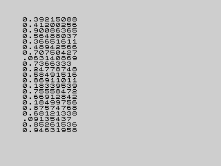 SPECTRA test program output with screen buffering
