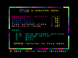 Snake menu (Enhanced colours)