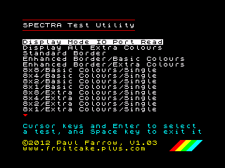 Test Utility menu