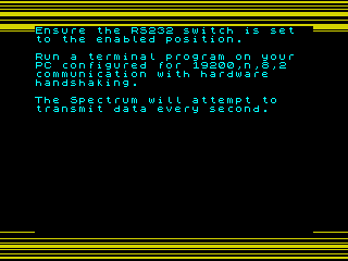 Test Utility RS232 Transmit Screen