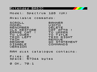 Extended BASIC Framework Example - Output Screenshot