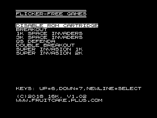 Example ROM Cartridge Menu