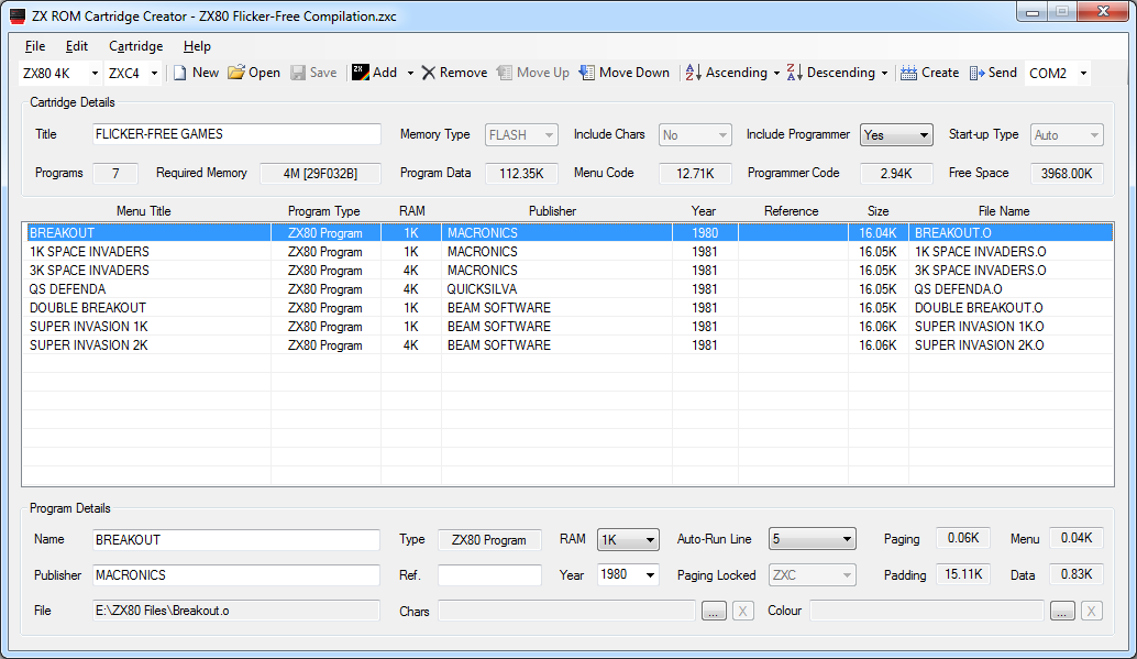 ZX ROM Cartridge Creator