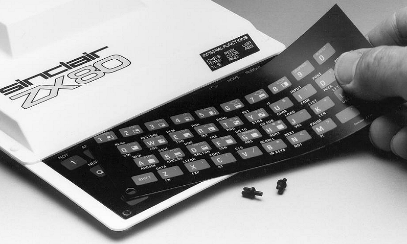 ZX80 8K ROM upgrade keyboard overlay prototype