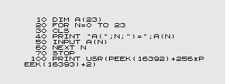 Program Listing of the ZX80 Volume Tester Utility