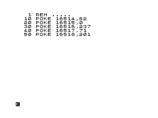 BASIC program to set up Chroma user defined characters machine code routine
