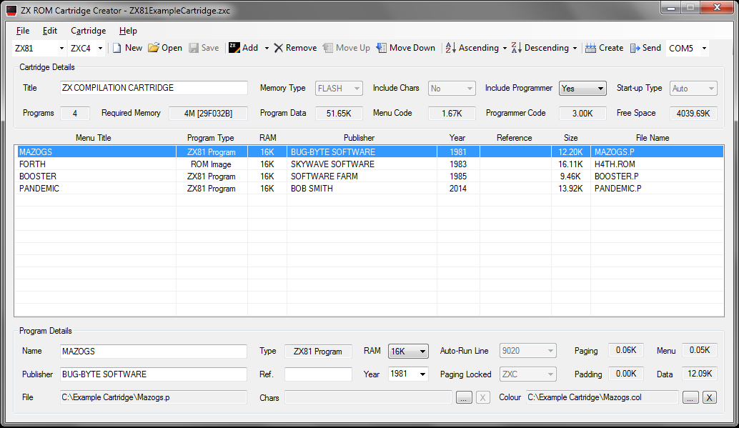 ZX ROM Cartridge Creator